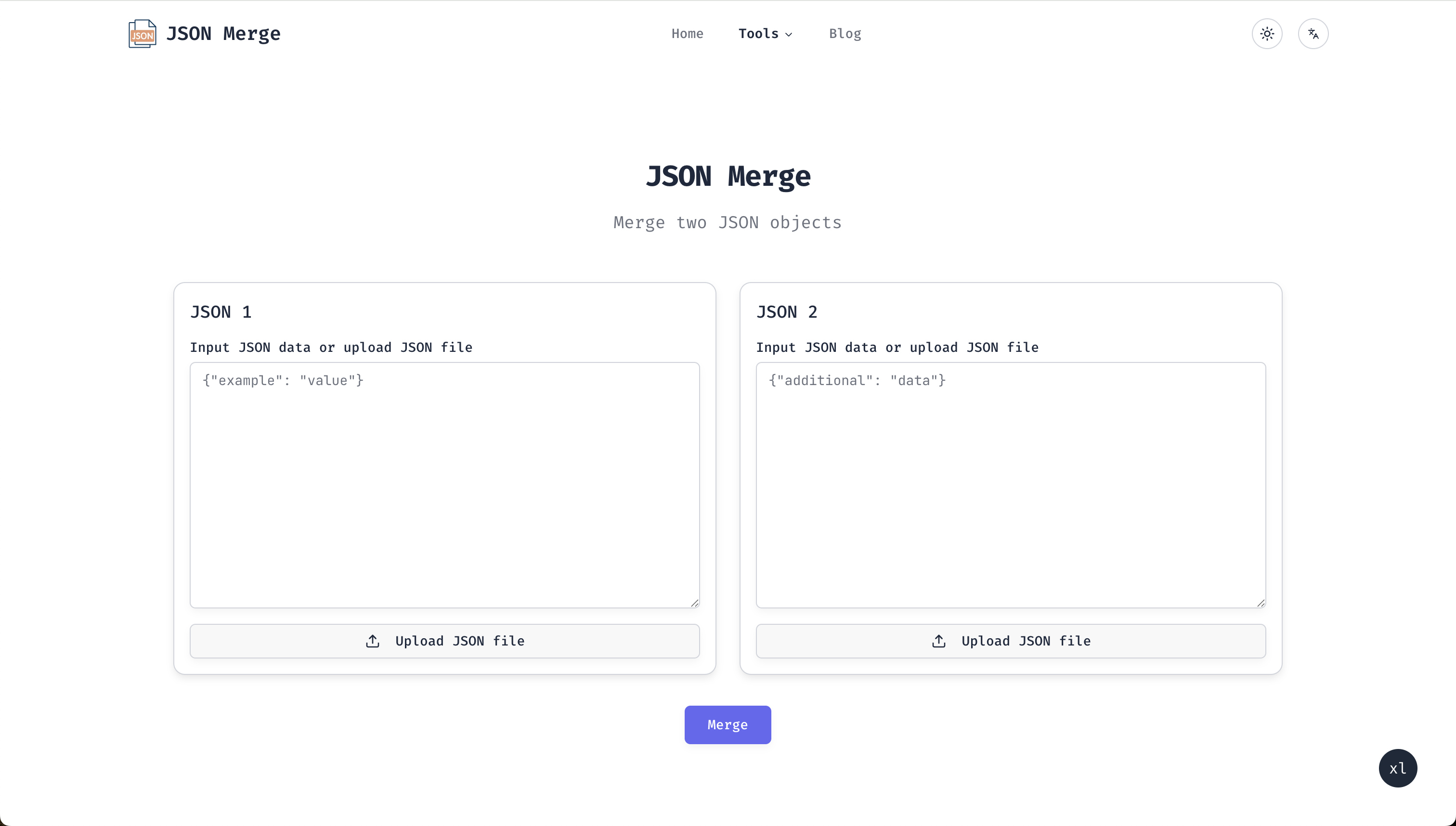 Thumbnail of JSON Merge - Free Online JSON Merge Tools